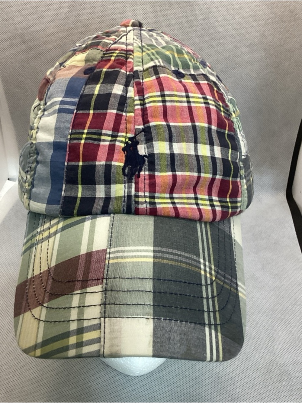 Ralph Lauren Multicolor Madras Patchwork Plaid Baseball Cap